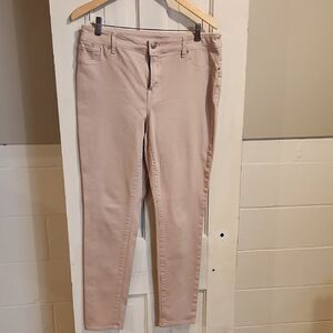 Chico's Pale Pink The Platinum  Jeggings with Silv
